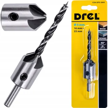 Vrták VRTÁK DO DŘEVA S PŘEDVRTÁVACÍM ZÁHLUBNÍKEM 5mm