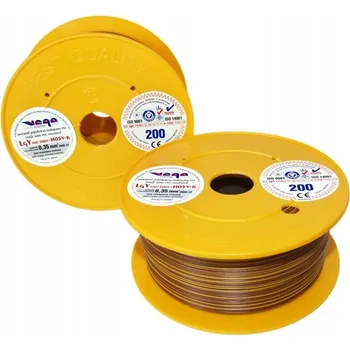 elektrický kabel Kabel LGY/H05V-K 0,35 mm2 200 m Hnědo-Žlutý