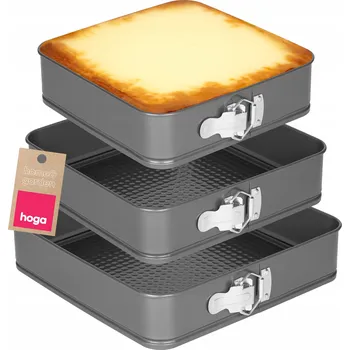 Nádoba na pečení 3X ČTVERCOVÁ FORMA PLECH FORMA NA DORT NA PEČENÍ KOLÁČŮ 24CM 26CM 28CM