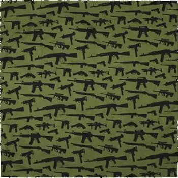 Šátek Šátek 55 x 55 cm BANDANA GUN PATTERN OLIV (Šátek 55 x 55 cm BANDANA GUN PATTERN OLIV)
