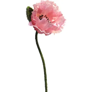umělá květina Umělé květina, Mák - Papaver 'Nudicaule' růžový, otevřený květ 70 cm