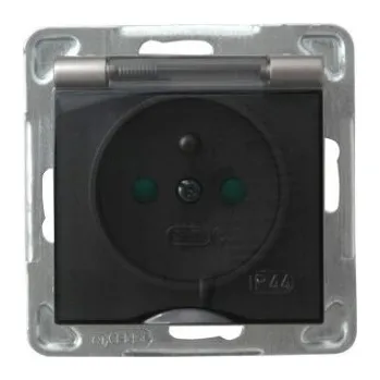 Elektrická zásuvka Elektrická Zásuvka hermetická Ospel stříbrná