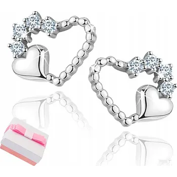 Náušnice STŘÍBRNÉ NÁUŠNICE 925 SRDÍČKA ŠROUBOVACÍ PRO DÍVKU