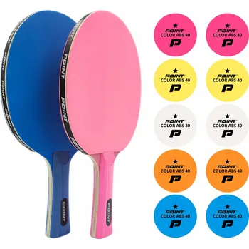 Sada raket POINT COLOR BLUE/ROSE + 10 barevných míčků