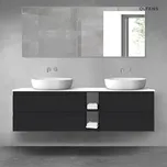 Oltens Vernal sada koupelnového nábytku 160 cm s horní deskou, matná černá/lesklá bílá 68635300
