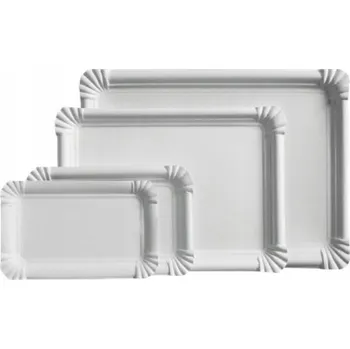 Jednorázové nádobí Jednorázové tácky Polkrys papírové bílé 250 kusů