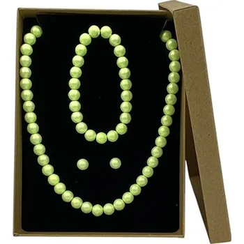 Náhrdelník Set skleněné perle - sunny lime