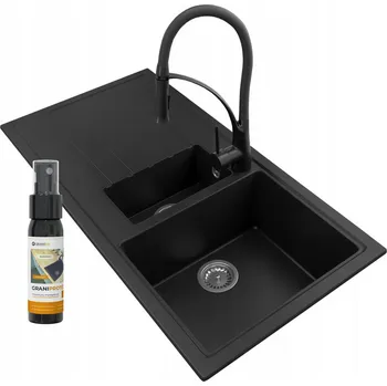 Granitový dřez Dřez jednopůlkomorový Granitan SOLARIS granit černý