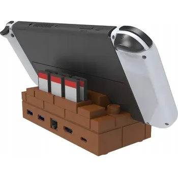 Herní konzole Nabíječka s HDMI TV 4K LAN 1Gb/s pro Nintendo Switch / NS OLED - Retro styl Mario