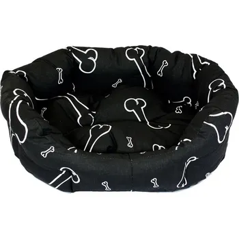 Pelíšek pro psa Samohýl Exclusive Pelech 8 hran bavl. Kost černo/bílý 45 cm