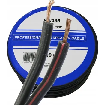 Audio kabel Reproduktorový kabel 2x 0,22mm měděný pro LED černý 100m