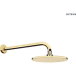 Oltens Atran Lagan hlavová sprcha 22 cm, kulatá, se stěnovým ramenem, lesklá zlatá 36018800