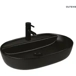 Oltens Hamnes Thin umyvadlo 62x42 cm na desku, s otvorem pro baterii, oválné, matná černá 41314300