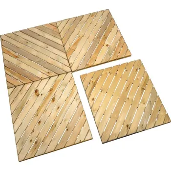 Venkovní dlažba Dřevěná venkovní dlaždice 100x100 - na koso (Dřevěná venkovní dlaždice)