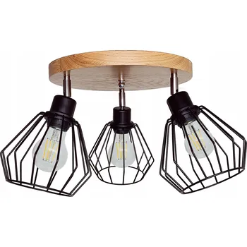 Závěsné stropní svítidlo DIANA lustr loft dřevěný DUB 3x diamant STYLOVÉ