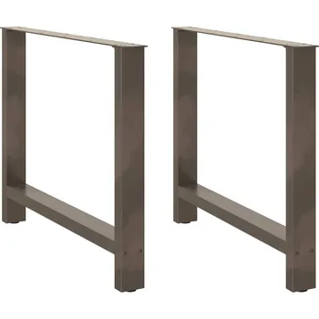 Obývací pokoj vidaXL Nohy k jídelnímu stolu z přírodní oceli 2 ks 100 x (72-73) cm ocel