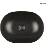 Oltens Hamnes Thin umyvadlo 49,5x35,5 cm na desku, oválné, s povrchovou úpravou SmartClean, matná černá 40819300