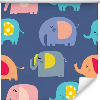 Tapeta Tapeta barevné sloni zvířata dětský pokoj chlapce