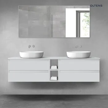 Koupelnový nábytek Oltens Vernal sada koupelnového nábytku 180 cm s horní deskou, matná šedá 68629700