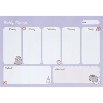 Diář Týdenní plánovač Pusheen, Kalendář, Denní, Moments, A4, 54 stran
