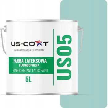 barva na zeď Barva US-Coat odolná vůči skvrnám, mátová, 5 l, hluboká matná