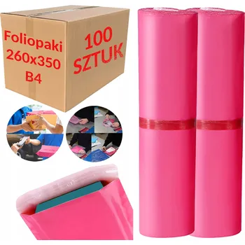 Obálka Plastové Obálky B4 260x350 mm růžové fóliové sáčky na balení - 100 kusů