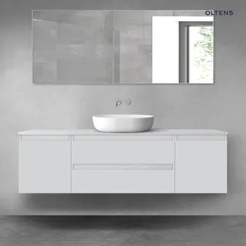 Koupelnový nábytek Oltens Vernal sada koupelnového nábytku 160 cm s horní deskou, matná šedá 68378700