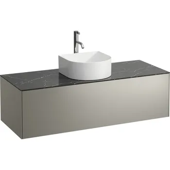 LAUFEN Laufen, Skříňka pod umyvadlo s 1 zásuvkou s výřezem uprostřed vč. otvoru pro baterii uprostřed H4054250341401 Varianta: Titan &amp; nero marquina