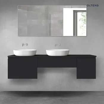 Koupelnový nábytek Oltens Vernal sada koupelnového nábytku 180 cm s horní deskou, matná černá 68518300