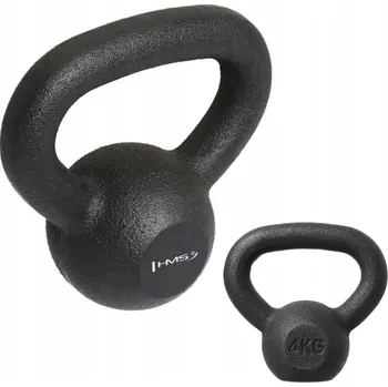 Tréninková závaží na kettlebell z masivní litiny s rukojetí 4 kg KZG04 HMS