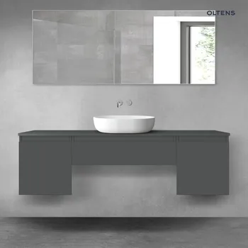 Koupelnový nábytek Oltens Vernal sada koupelnového nábytku 160 cm s horní deskou, matná grafitová 68388400