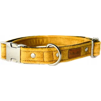 Obojek pro psa Silný, tlustý obojek pro psa s kovovou sponou - Medově žlutá, M