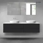 Oltens Vernal sada koupelnového nábytku 180 cm s horní deskou, matná černá/lesklá bílá 68570300