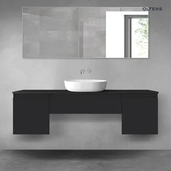 Koupelnový nábytek Oltens Vernal sada koupelnového nábytku 160 cm s horní deskou, matná černá 68388300