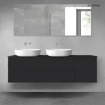 Koupelnový nábytek Oltens Vernal sada koupelnového nábytku 160 cm s horní deskou, matná černá 68483300