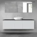 Oltens Vernal sada koupelnového nábytku 160 cm s horní deskou, matná šedá/matná černá 68422700