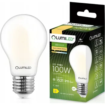 Žárovka LED žárovka E27 A60 11W = 100W 1521lm 3000K Teplá bílá 360° FILAMENT LUMILED