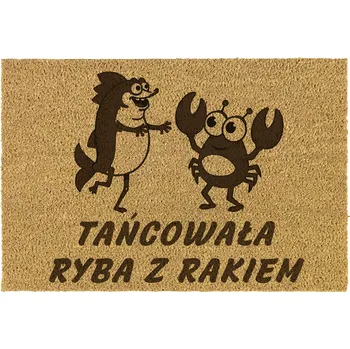 Rohožka Tancovala ryba s rakem VIRÁLNÍ TIKTOK Rohožka před dveře 40x60 Kokosová