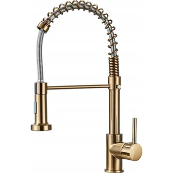 Vodovodní baterie Kuchyňská stojánková baterie Rozin PREMIUM + zlatá