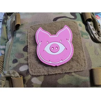 Nášivka MONSTER PIG plast velcro RŮŽOVÁ (Nášivka MONSTER PIG plast velcro RŮŽOVÁ)