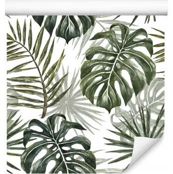 Tapeta Tapeta na zeď Tropické listy MONSTERA Akvarel Boho styl