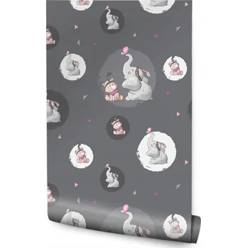 Fototapeta Dětská tapeta na zeď SLONÍCI Medvídci Motýlci