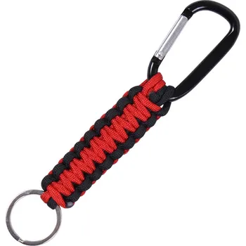 Klíčenka PARACORD s karabinou ČERVENO-ČERNÁ (Klíčenka PARACORD s karabinou ČERVENO-ČERNÁ)