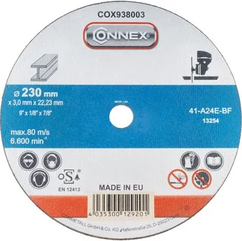 Řezný kotouč CONNEX Řezný kotouč na kov 230x3,0x22,23mm COX938003 - 1 ks