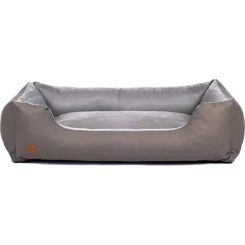 Pelíšek pro psa Malý psí Pelíšek potah šedý sametový kožený