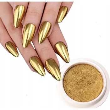 METALICKÝ CHROMOVÝ EFEKT Zlatá zrcadlová úprava na nehty