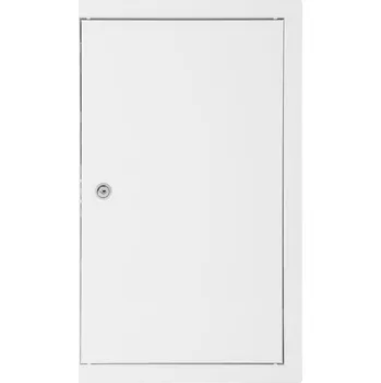 Obraz REVÍZNÍ DVÍŘKA KOVOVÁ BÍLÁ 40x60 SE ZÁMKEM
