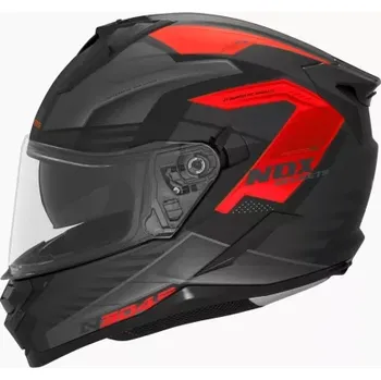 Helma na motorku BRUNOX přilba N304S CARVER, NOX (černá matná, červená, vel. L)