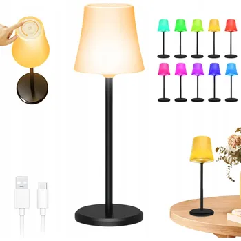 Lampička MODERNÍ LED STOLNÍ LAMPA, AKUMULÁTOROVÁ DOTYKOVÁ NOČNÍ LED RGB 34 Cm