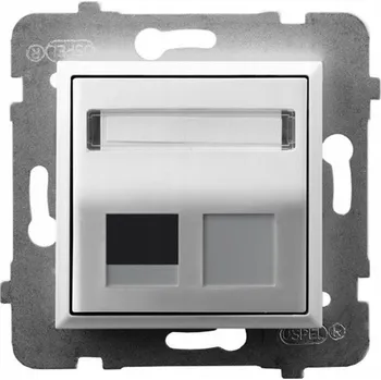 Elektrická zásuvka Šikmá zásuvka pro modul Keystone, jednoduchá, bílá Aria GPK-1US/p/00